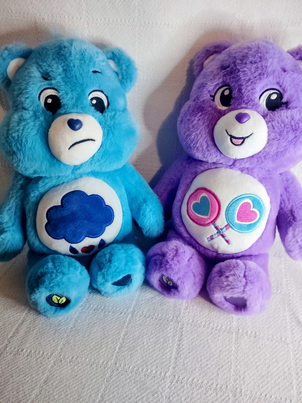 Plush Kids Bear Toy - Blue and Purple Soft Cuddly Dolls